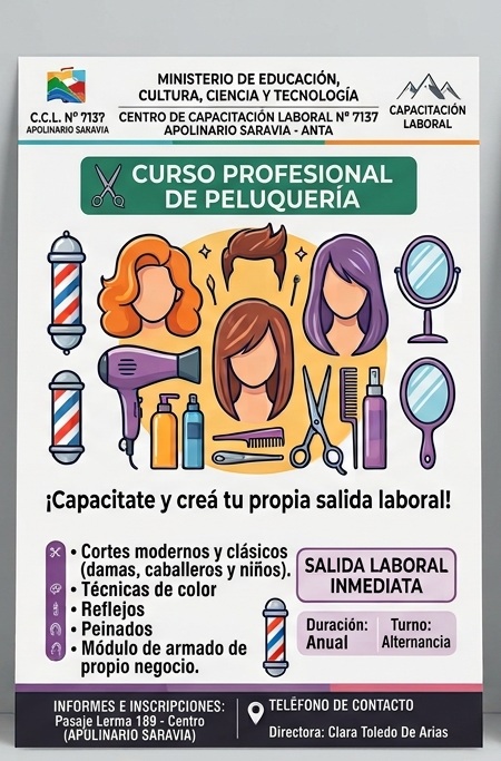 CURSO PROFESIONAL DE PELUQUERÍA