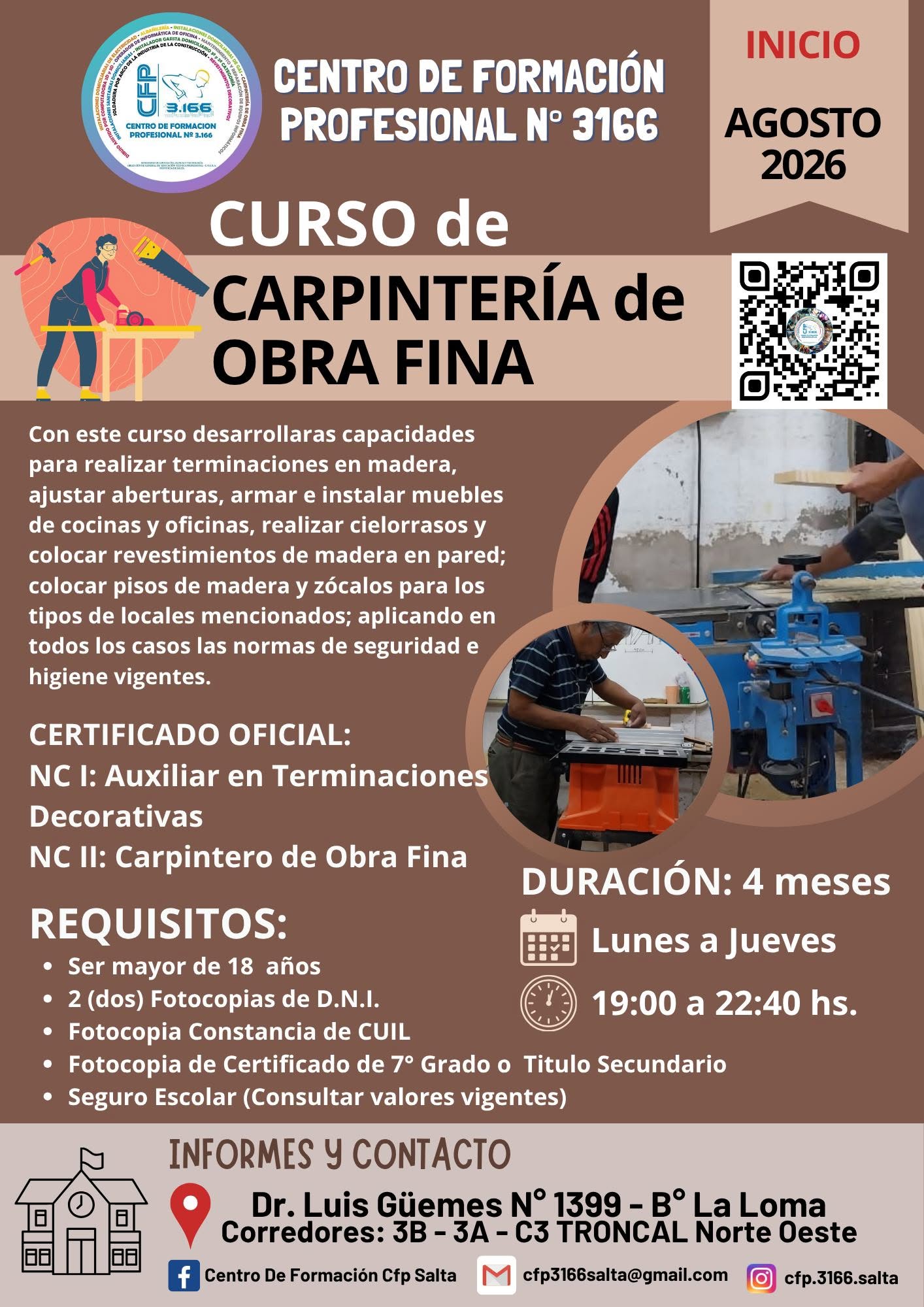 CURSO DE CARPINTERÍA DE OBRA FINA