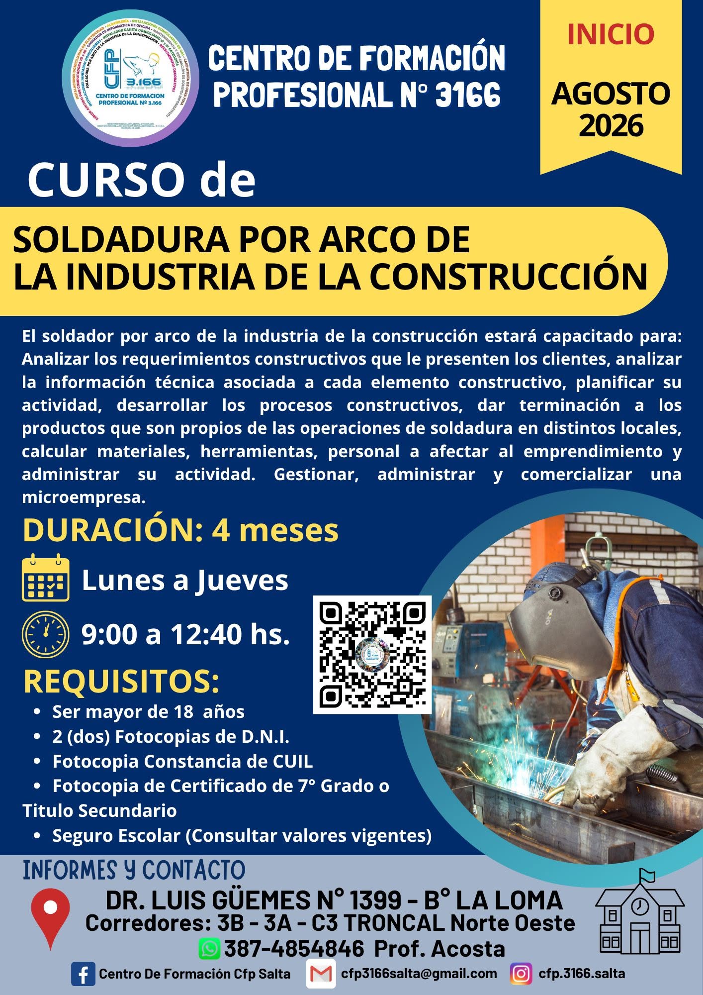 CURSO DE SOLDADURA POR ARCO DE LA INDUSTRIA DE LA CONSTRUCCIÓN